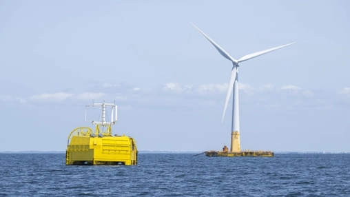 Floating wind turbine and offshore platform in open water
