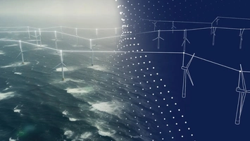 Floating offshore wind turbines with digital modeling overlay