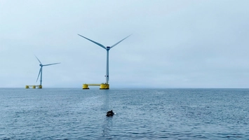 Floating offshore wind turbines connected by dynamic power cables
